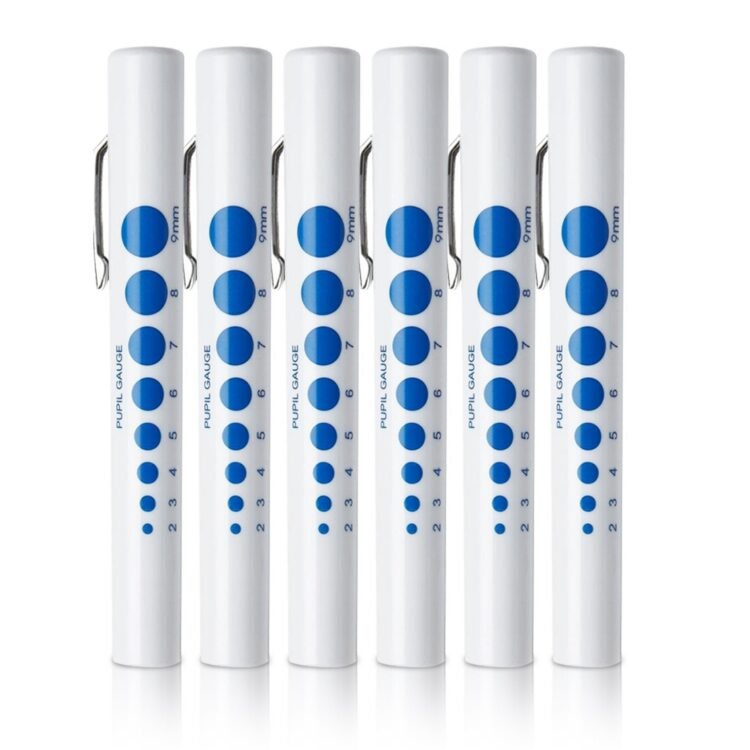 Medical Penlights with Pupil Gauge (Pack of 6)